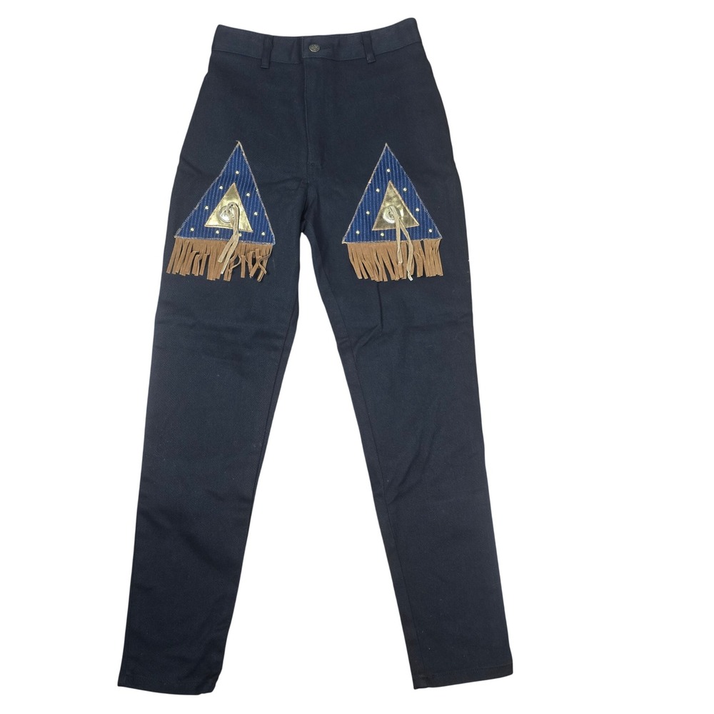 Vintage Stop! Fashion Jeans 9-10 Modern 4 Black High Waist Fringe Western Denim‎